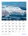 December 2003 Calendar #2